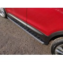 Пороги алюминиевые с пластиковой накладкой (карбон серые) HYUNDAI SANTA FE PREMIUM HYUNSF4WD15-20GR (TCC)
